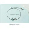 Braccialetti con ciondoli Braccialetto con unicorno arcobaleno opale argento per gioielli da donna Drop Delivery Dhgr3