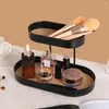 Jewelry Pouches Double-layered Rack Faux Leather Cushion Tray Detachable Earring Display Stand Organizer Holder