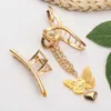 Hårklämmor Barrettes Nya Hollow Out Butterfly Tassel Pins For Women Girl Vintage Metal Golden Color Clip Smycken Tillbehör Styling Tools Z0607