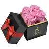 Fleurs décoratives cadeaux pour sa rose éternelle dans une boîte carrée véritable cadeau préservé mariage saint valentin anniversaire fille femmes maman