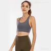 Lu Align Lu Cross Back Women Bra Running Yoga Top Training Underwear Quick Dry Tanks Shockproof Sleeveless Sports Yogas Bras Wireless with Padded Gym