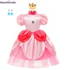 Cosplay Perzik Prinses Cosplay Jurk Meisje Game Rollenspel Kostuum Verjaardagsfeestje Stage Performace Outfits Kids Carnaval Fancy Kleding 230606