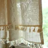 Gardin bomull och linne dubbel spets färsk blackout gardiner sovrum vardagsrum kök dekoration