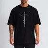 Men's T-Shirts Oversized T shirt Men Summer Dropped Shoulder Half Sleeve T-Shirt Quick Dry Mesh Gym Clothing Loose Fitness Tshirt 230607