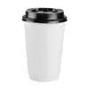 Tools 50pcs Disposable Coffee Cups Insulation Takeaway Cups DoubleLayer Paper Cup With Lid Milktea Cups Paper Coffee Cups