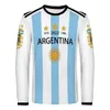 Herren T-Shirts Argentinien Fußballtrikot Nationalmannschaft Flagge T-Shirt Original Kinder-Erwachsene T-Shirt Fußballtrikot Argentinien 230607