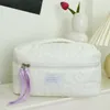 Borse per cosmetici Borsa per trucco trapuntata per donna Custodia da toilette portatile Custodia per bellezza femminile Custodia morbida floreale in cotone