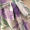 Plus Size Dresses 2023 Summer Dress For Women Large Loose Short Sleeve Purple Floral Print Midi 3XL 4XL 5XL 6XL 7XL