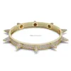 Manchet Nieuwe Mode Goud Wit Vergulde Cz Kubieke Zirkoon Liefhebbers Hip Hop Stud Bangle Armband 7Mm Miami Rapper Sieraden armband Voor Drop D Dhydf