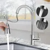 Kitchen Faucets Pull Out Sink Faucet 304 Stainless Steel Water Shower Taps Deck Mounted 360 Rotation 2 Modes Outlet Spout Mixer