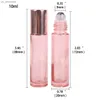 Parfum 6/12/24 pièces 5 ml/10 ml rose/rose mat/verre transparent sur bouteille avec bille roulante en acier inoxydable pour huile essentielle de parfum L230523