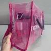 PVC Clear Large Branded The Tote Bag Designer Casual Tote Mesh Schulter Geldbörsen Jelly Transparent Damen Handtasche Clutch Damen Tasche