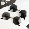 Óculos de sol com armação de metal redonda retrô para carro UV400 Fashion Punk Styling Gótico Steampunk Óculos Casual Unissex
