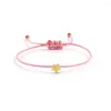 Braccialetti con ciondoli Cuore classico in acciaio inossidabile Bracciale donna Moda Corda intrecciata regolabile colorata per regalo di gioielli