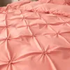 Sängkläder sätter högkvalitativt 3D -nyp veckad täcke täckning 220x240 fast färg singel dubbel dubbelsängar set täcke täckning 230606