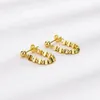Stud Earrings VENTFILLE 925 Stamp Silver Gold Color Chain Earring For Women Girl Triangle Block Irregular Party Jewelry Dropship