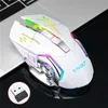 Souris de jeu sans fil 2024, 2400 DPI, Rechargeable, réglable, 7 couleurs, rétro-éclairage, respiration, pour PC et ordinateur portable, DJWR