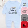 Rompers The Prince Has Arrived Winter Baby Boy Clothes born Romper Cotton Baby Girl Pography Outfits Long Sleeve Babies Costume 230606