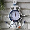 Väggklockor Ship Clock ratt Medelhavsstil Hängande roder ankarprydnadsdekor för hem sovrum