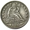 US 1855 P/O/S Seated Liberty Quater Dollar Silver Plated Copy Coin