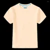 Mäns kostymer A1979 Kinderen Zomer Witte Tees Voor Jongens Meisjes Kids Korte Mouwen Tops T-shirts Fashion Candy Effen Kleur