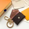 Designer Letter Wallet Keychain Keyring Fashion Purse Pendant Car Chain Charm Brown Flower Mini Bag Trinka Gifts Tillbehör Nej B215B