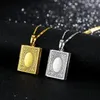 Colliers pendants personnalité Symboles musulmans plaqués or Collier PO Box pour hommes Femmes Long Chain Anniversaire Bijoux Lover's Gifts