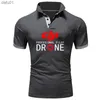 Yaz Erkekler Polo Gömlek DJI Drone Pilot Baskı Gündelik Yüksek Kaliteli Pamuk Kısa Kollu Adam Harajuku Klasik Teps Özel T-Shirt L230520