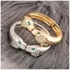 Braccialetto HAHATOTO progettato squisita placcatura in oro leopardo animale con strass braccialetto di moda per le donne goccia