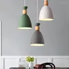 Hanglampen Nodic Lamp LED Hanglampen Verlichting Hout Modern Meerdere kleuren voor restaurant Eetkamer WJ1007