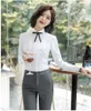 Kvinnors tvåbitar byxor Izicfly Spring Autumn Fashion Gray Uniforms Business Suits With byxa Elegant Slim Office Blazer Set for Women