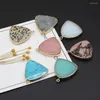 Pendant Necklaces Natural Stone Turquoise/Amazonite Triangle For Jewelry Making DIY Necklace Earrings Bracelet Accessory