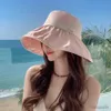 Breda Brim Hats 2023 New Women's Bucket Hat Solid Style Caps Fashion Luxury Fisherman Ladies Summer Sun Travel Beach R230607