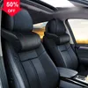 New 1PCS Memory Foam Adjustment Car Headrest Pillow PU Leather Auto Neck Rest Lumbar Pillows Travel Car Seat Headrest Cushion