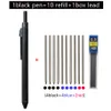 Technology Gravity Sensor 4 In 1 Multicolor Ballpoint Pen Metal Multifunction Pen 3 colors Ball Point Refill and Pencil Lead