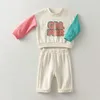 Rompers Autumn Spring Baby Girl Romper Fashion Long Sleeve Letter born Girls Jumpsuits Clothes Infant Girl Sweater Clothes 230606