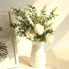 Fleurs décoratives 1 Pcs Bouquet Artificiel Pliable Résistant Aux Uv Rose Faux Plantes Feuilles D'eucalyptus Pour La Maison De Mariage Décoration 2023 Année