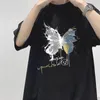 T-shirts pour hommes été à manches courtes en coton T-shirts hommes papillon imprimé Harajuku t-shirt Streetwear ample décontracté t-shirt hauts 2023