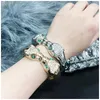 Braccialetto HAHATOTO progettato squisita placcatura in oro leopardo animale con strass braccialetto di moda per le donne goccia