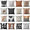Pillow Case 45*45cm Square Cushion Cover Simplicity Printing Pillow Case Plant Abstract Painting Pillowslip Sofa Cushion Case Home Supplies 230606