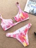 Kobiety stroju kąpielowego Low Lets Mini Thong strój kąpielowy Bandage Dwuczęściowy odzież 2023 Hollow Out bikini kobieta plisowana