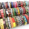 Bangle MIXMAX Groothandel 50 stuks Manchet Armbanden Voor Mannen Vrouwen Mix Stijlen Handgemaakte Lederen Mode-sieraden Party Gift Aanpasbare Doos Verpakt 230606