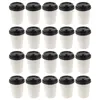 Tools 50pcs Disposable Coffee Cups Insulation Takeaway Cups DoubleLayer Paper Cup With Lid Milktea Cups Paper Coffee Cups