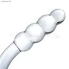 Pyrex Glass Dildo 195x33mm Fałszywe kryształowe kryształowe koraliki analowe tyłek wtyczka prostaty mas masażer galus masturbacja zabawki L230518