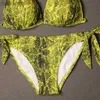 Kobiety w bliźniaczce stroje kąpielowe bikini mody wzór węża SKUNKI SKUJA SYSTEM Dwuczęściowe dzielone stroje kąpielowe Kobiet Swimsuit Seksowny zestaw bikini z zestawu na plażę T230607