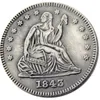 US 1843 P/O座ったLiberty Quater Dollar Dollar Silverメッキコピーコイン