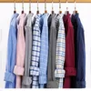 Mens Casual Shirts 100% Pure Cotton Oxford för män långärmad rutig skjorta randig manlig affärsstart röd designer 230607