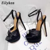 NXY Sandalen Runway Ontwerp Extreme Stiletto Hoge Hakken vrouwen Sexy Platform Open Teen Prom Schoenen Mode Gesp Pompen 230511