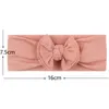 Baby flickor bred nylon hårband 12 färger bowknot elastisk pannband fast färg bågar huvudbonader nyfödda spädbarnstillbehör