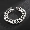 Kette 20 mm großes und schweres, klobiges kubanisches Kettenarmband für Männer mit Teufelsgeist-Schädel-Charm, Vintage-magischer Schmuck, Geschenk für Freunde 230606